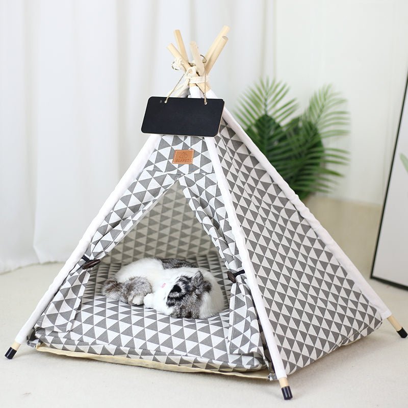 Maison pour chat TipiCat™ Triangle Gris - Satisfaction Félin