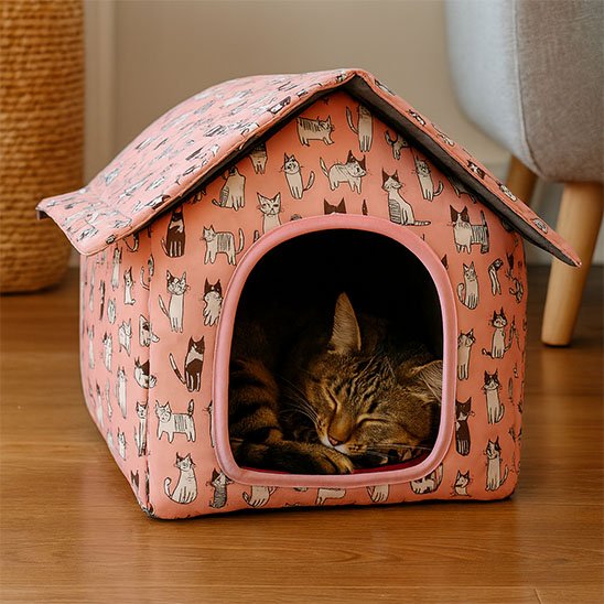 Niche pour Chat extérieur rose chat