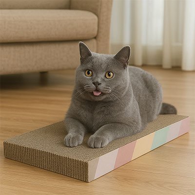 Griffoir-en-carton-pour-chat-confortable