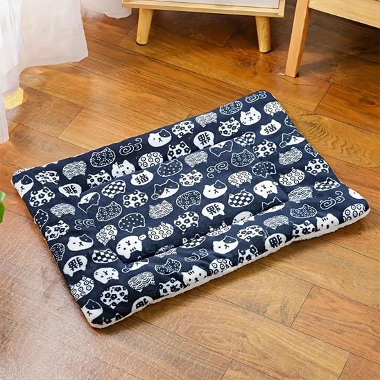 Tapis Chat bleu foncé