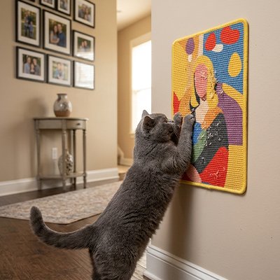 Tapis griffoir pour chat autocollant
