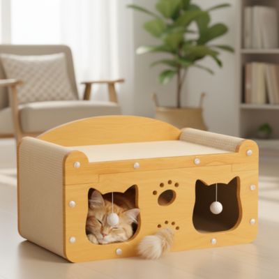 Griffoir Chat Protection Sisal cachette douillet