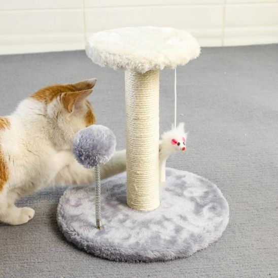 Griffoir chat Sisal  Griffe Premium gris et blanc
