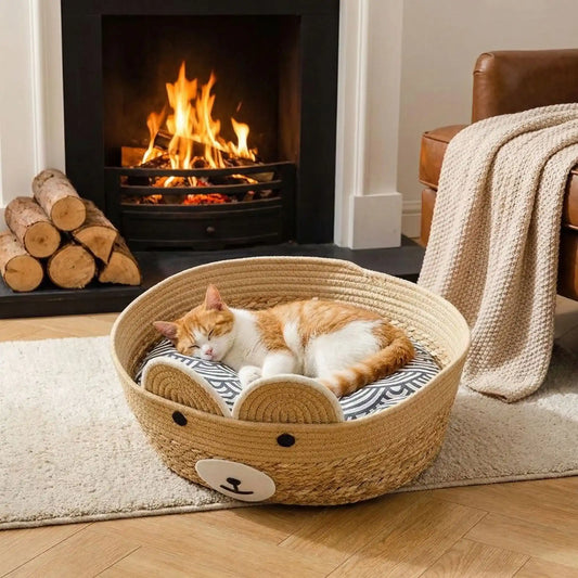 Panier en osier pour chat | Élégance Naturelle