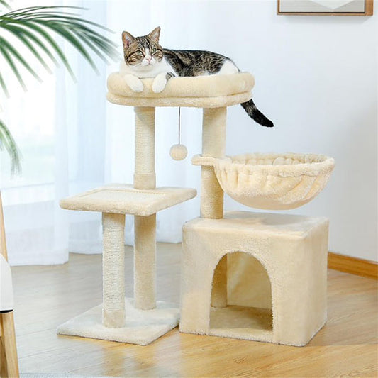 petit arbre à chat beige 