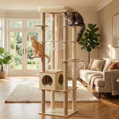 Arbre a Chat en bois niche