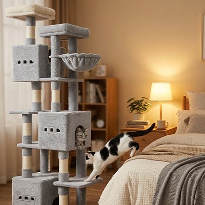 Arbre à Chat gris pale