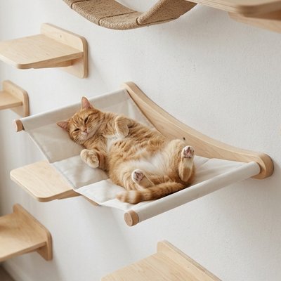 Arbre a Chat mural hamc blanc