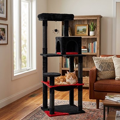 Arbre à Chat noir et rouge