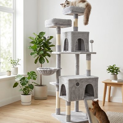 Arbre a Chats gris pale