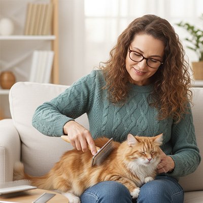 Brosse chat poil long​ bois