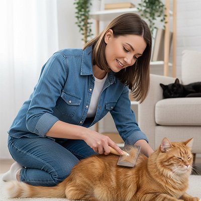 Brosse chat poil long efficace