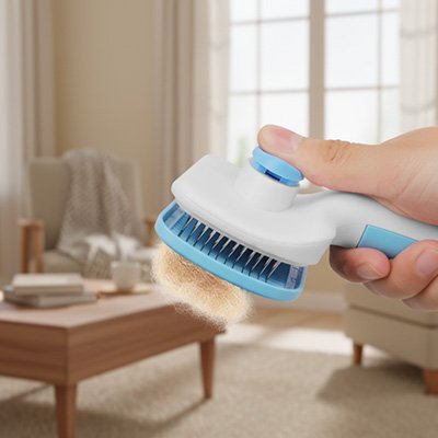 Brosse pour chat bleu