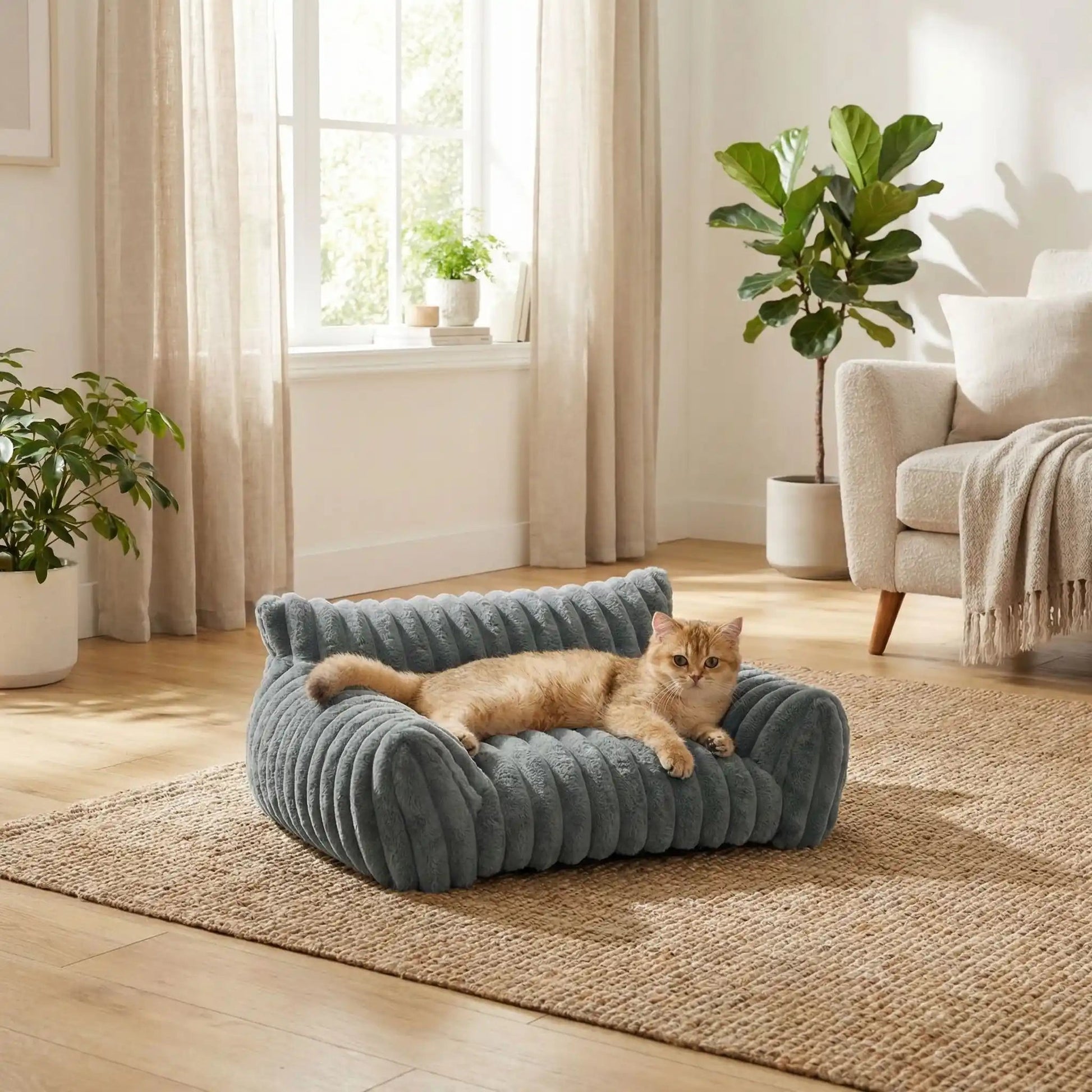 Canapé pour chat Gris | Cocon Orthopédique - Satisfaction Félin