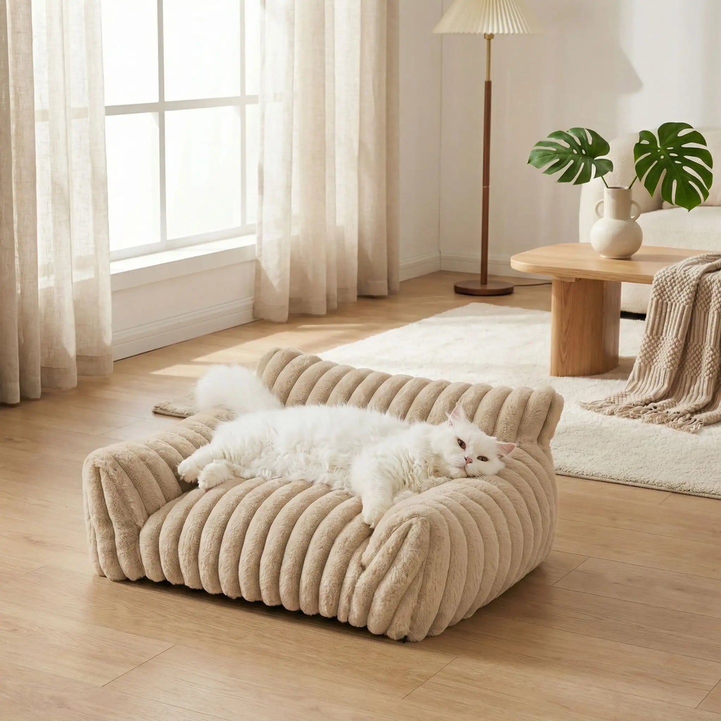 canapé pour chat beige bon dodo