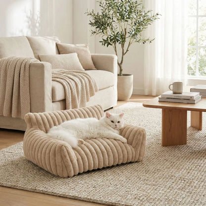 canapé pour chat beige stylé