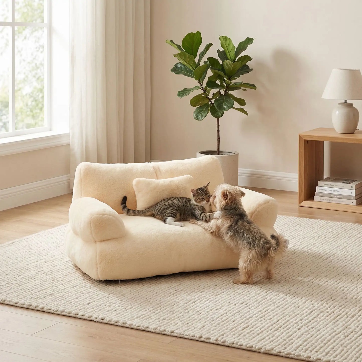 Canapé chat Blanc crème | ConfoCanap™