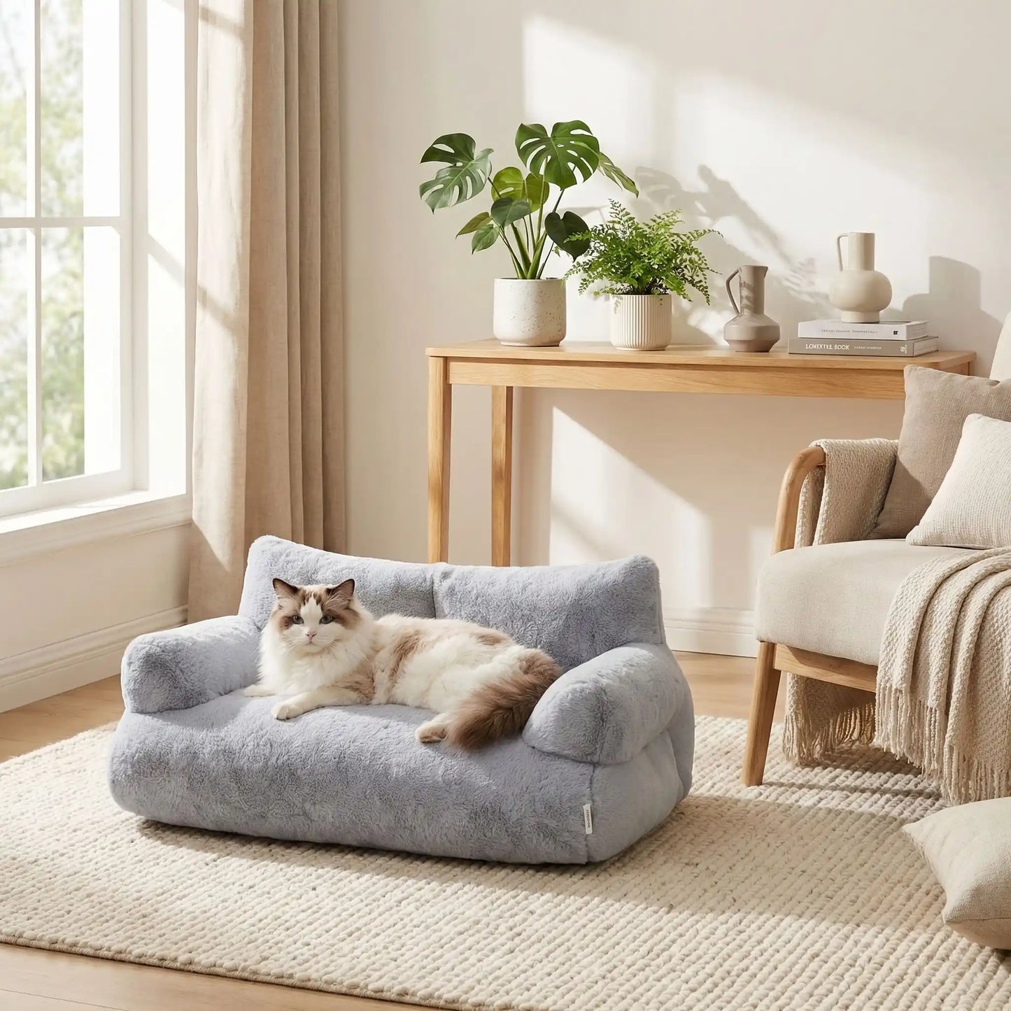 Canapé chat gris  ConfoCanap chat coucher