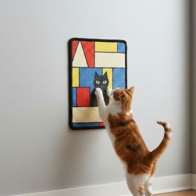  chat se servant d'un Griffoir chat tapis