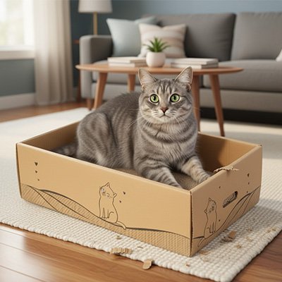 Griffoir carton chat lit