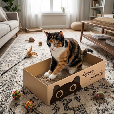 griffoir Chat carton boite carré