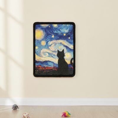 Griffoir chat tapis murale pleine lune