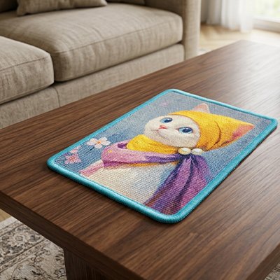  griffoir chat Tapis bleu