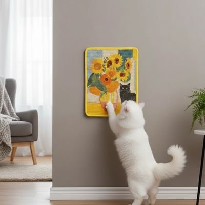 Griffoir chat tapis Design Fleural mural artistique