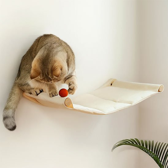 Hamac chat​ mural blanc
