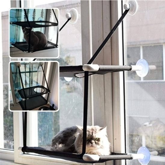 Hamac fenetre pour chat noir