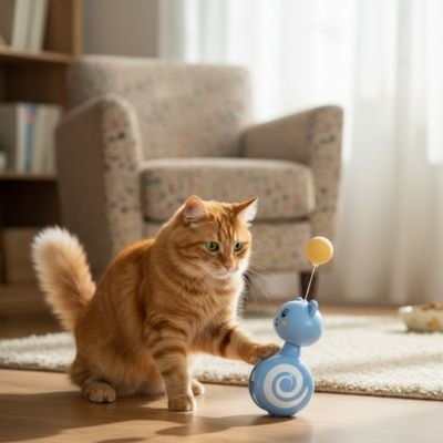 Jouet chat a bascule