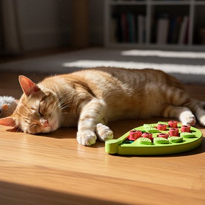 Jouet chat interactif gamelle lente