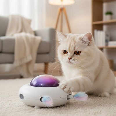 Jouet chat interactif lumineux