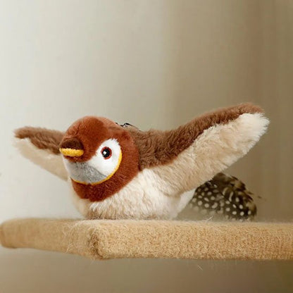 Jouet Chat interactif oiseaux brun