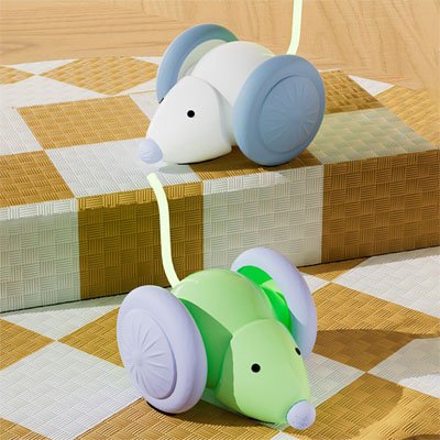 Jouet chat interactif souris verte