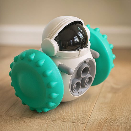 jouet distributeur de croquettes pour chat robot