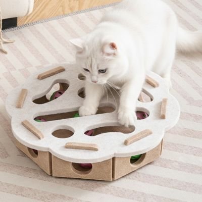Jouet pour chat en bois rond