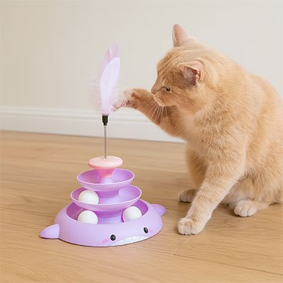 Jouet pour chat violet