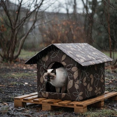 Maison pour chat extérieur imperméable 