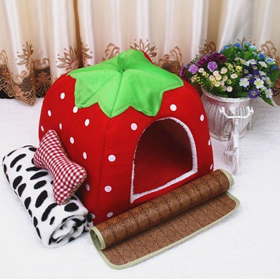 Niche pour chat fraise 