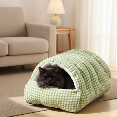 niche pour chat vert