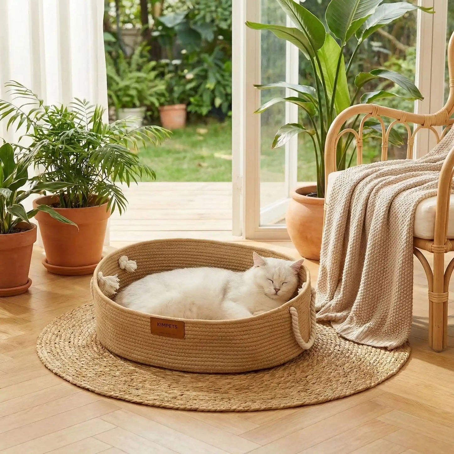 Panier pour chat en osier | NaturalNest - Satisfaction Félin