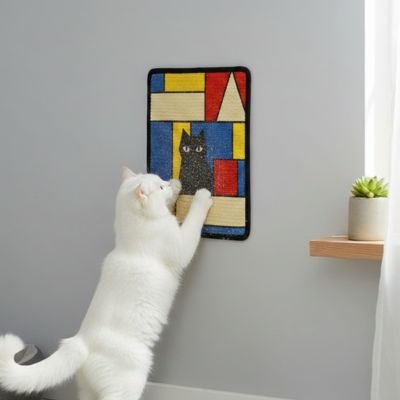 Griffoir chat tapis avec chat blanc