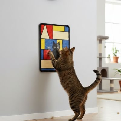 Griffoir chat tapis mural
