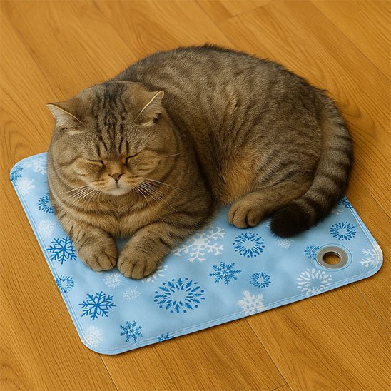 Tapis rafraichissant Chat flocon
